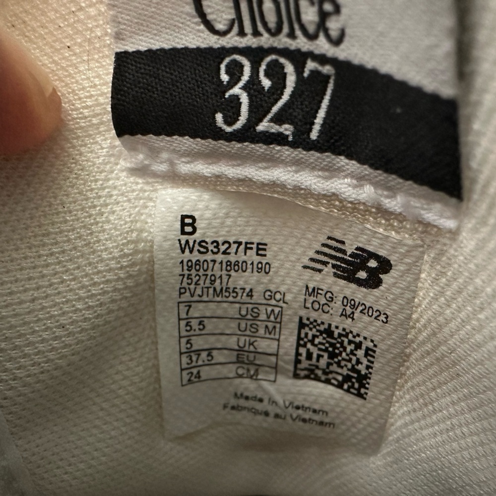 NEW BALANCE 327 WS327FE Sneakers - Sea Salt with White and Black - Picture 7 of 8